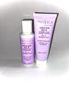Pacifica Vegan Silk Hydro Luxe Collagen Shampoo 3.4 oz & Conditioner 2.5 oz SET